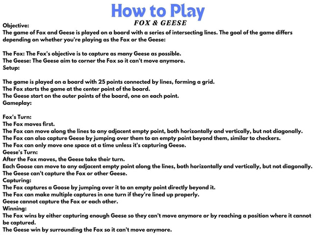 Handmade Fox and Geese Game Set with Travel Cover | Personalized Wooden Board Game | Made in Hudson, Florida by Creative Crafthouse - Creative Crafthouse