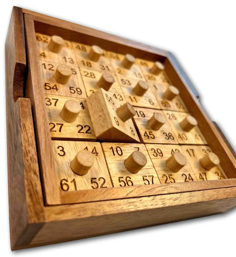 Hard Puzzle for Adults - Most Perfect Square 64 - Fascinating Wooden Math Puzzle - Wood Brain Teaser Puzzle Gift - Creative Crafthouse