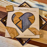 Heart Tangram Puzzle | Personalizable Wood Brain Teaser - Creative Crafthouse
