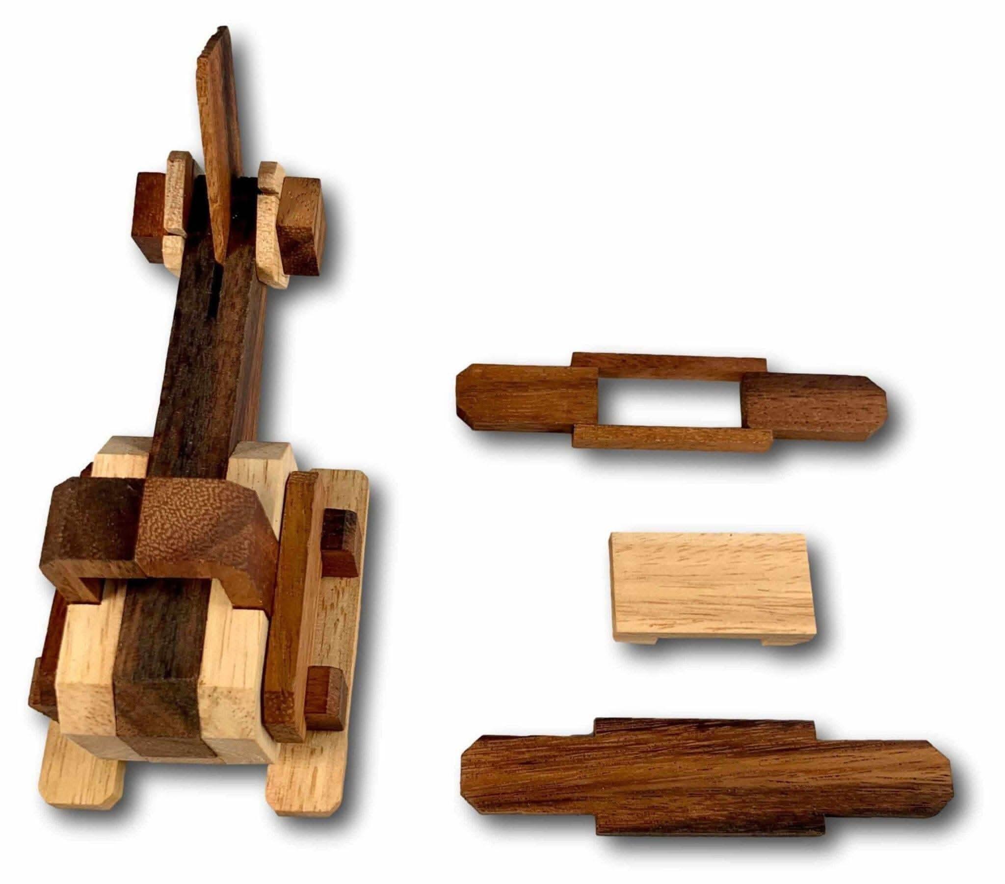 Helicopter Kumiki - 15-Piece Wooden Puzzle Brain Teaser - Creative