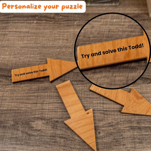 Stocking Stuffer for Puzzle Nerds - The Hidden Arrow Puzzle - 4 Piece Brain Teaser - Gifts Under 20 Dollars - Creative Crafthouse