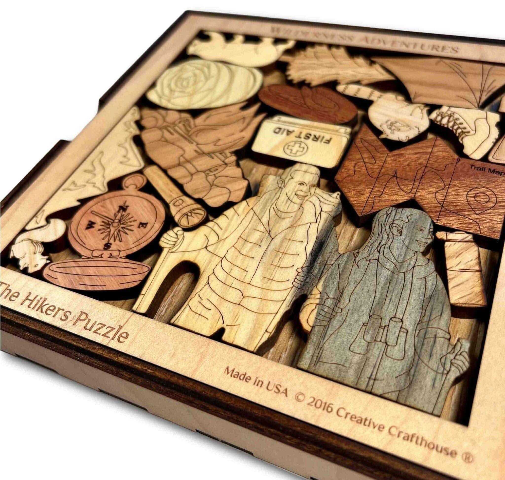 Hiker's Wood Puzzle | Personalizable Gift and Decor for Nature