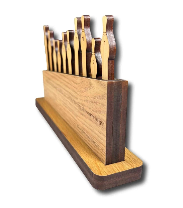 Holey Moley Premium Wood Brain Teaser Puzzle, 10 Bowling Pins - Creative Crafthouse