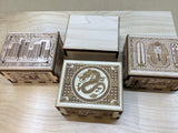Hurricane Puzzle Box - maple - with City Circuit board artwork - Creative Crafthouse