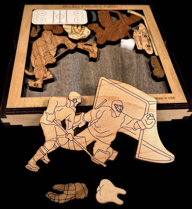 Ice Hockey Fanatics Puzzle – Artistic & Challenging Brain Teaser - can be personalized - Creative Crafthouse