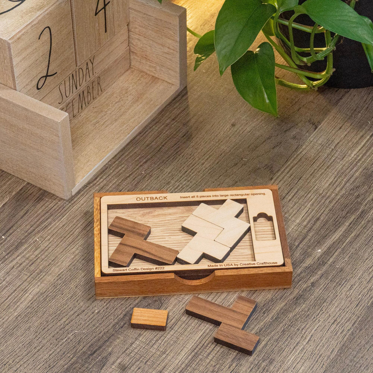The Impossible Outback Puzzle | Best Brain Teaser for Adults | 5 Piece Wooden Puzzle Made in the USA - Creative Crafthouse