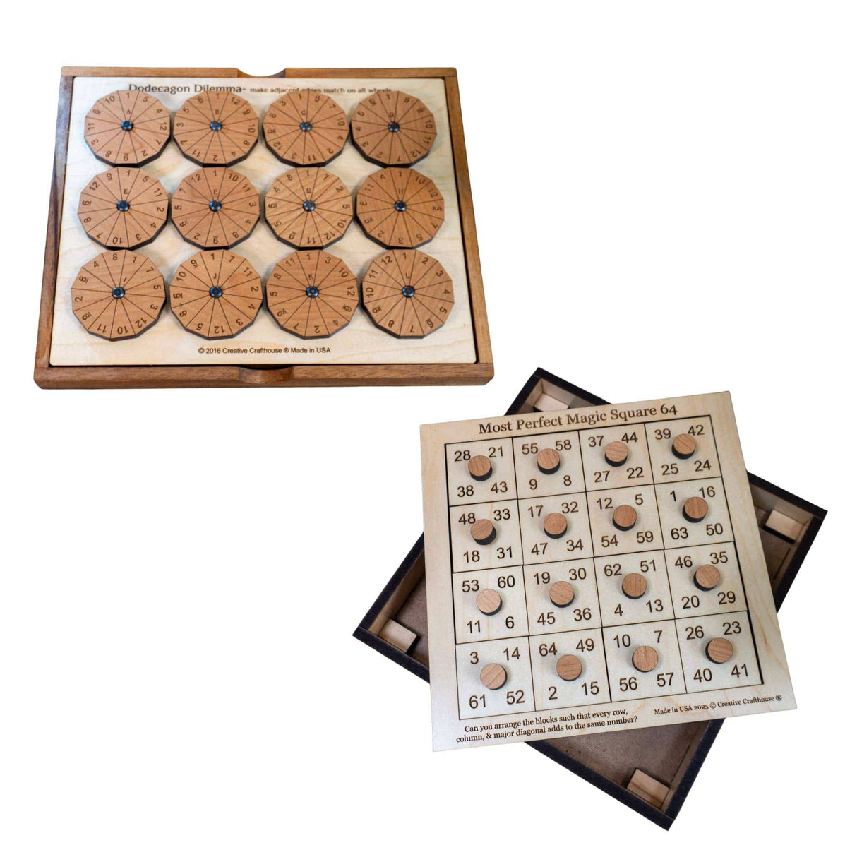 Impossible Puzzle Gift Set for Adults | Dodecagon and Most Perfect Square 64 - Creative Crafthouse
