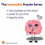 Impossible Puzzle Gift Set for Adults – Dodecagon Dilemma & Most Perfect Square 64 - Two Wood Brain Teasers Gifts for Hard to Buy for People - Creative Crafthouse