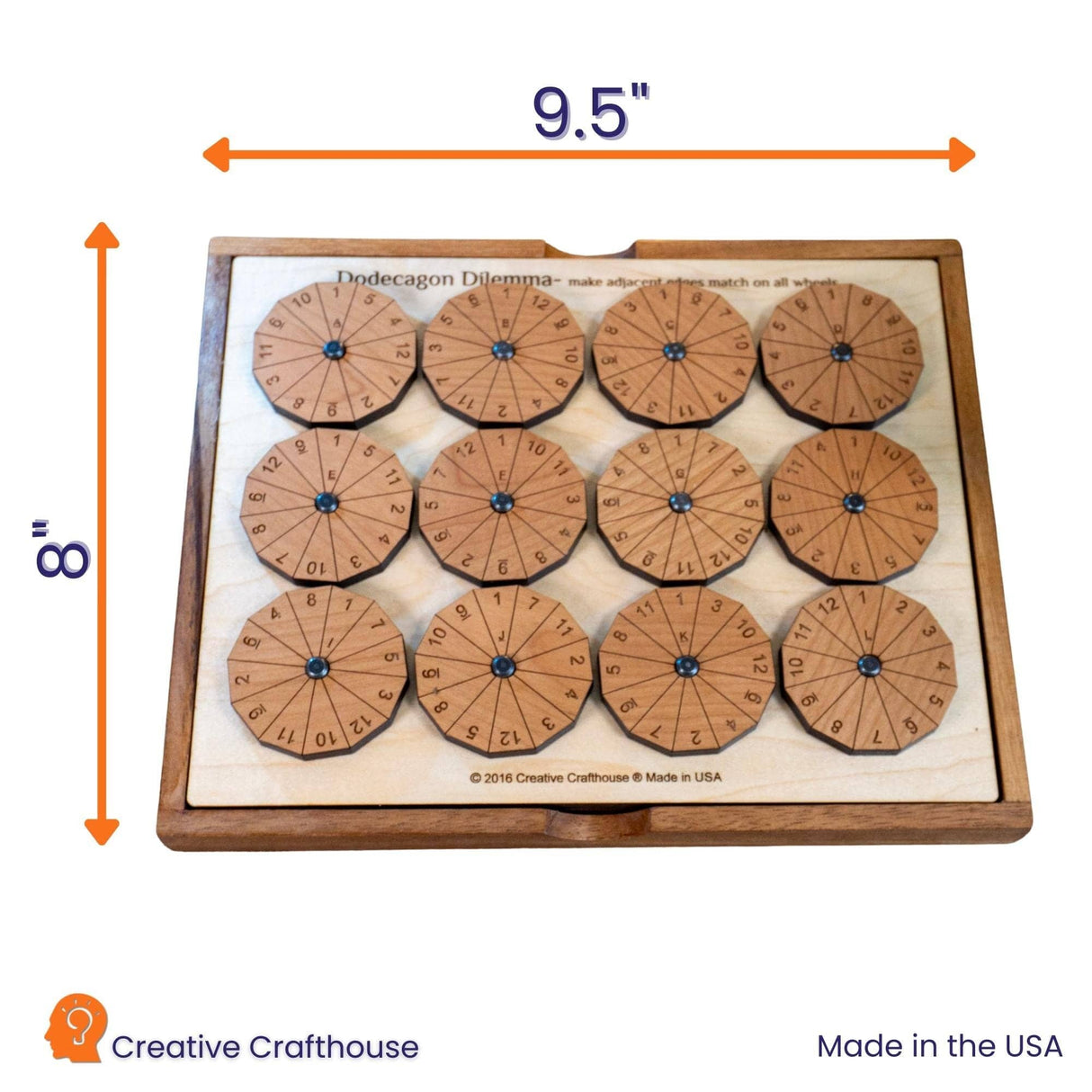 Impossible Puzzle Gift Set for Adults – Dodecagon Dilemma & Most Perfect Square 64 - Two Wood Brain Teasers Gifts for Hard to Buy for People - Creative Crafthouse