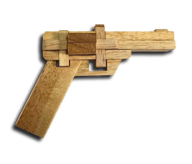 Kumiki Pistol Puzzle – Wooden Interlocking Brain Teaser - Creative Crafthouse