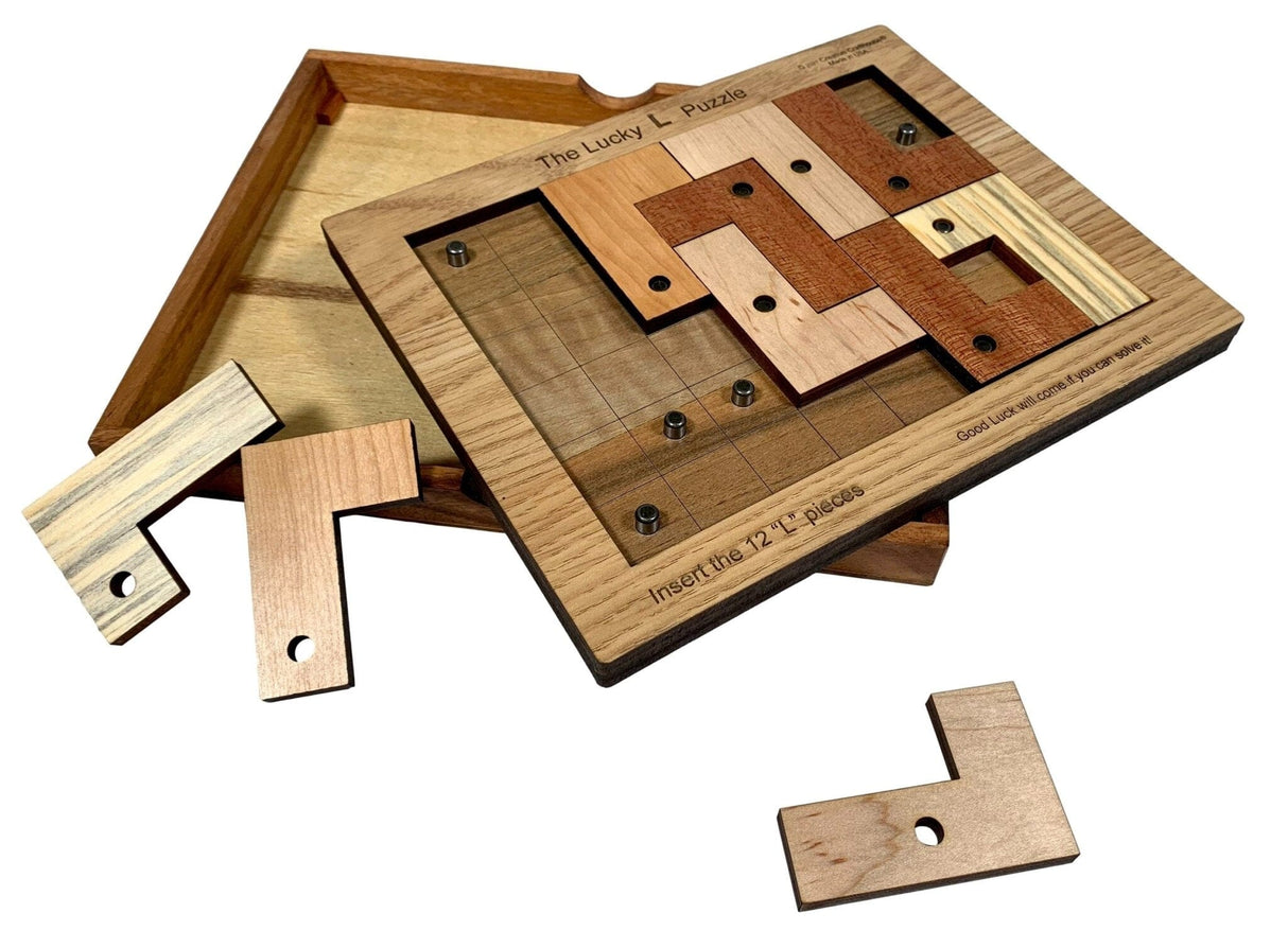 Last Minute Gift for Puzzle Lover - Lucky L Puzzle - Brain Teaser - Wooden Puzzle - Fast Shipping - Creative Crafthouse