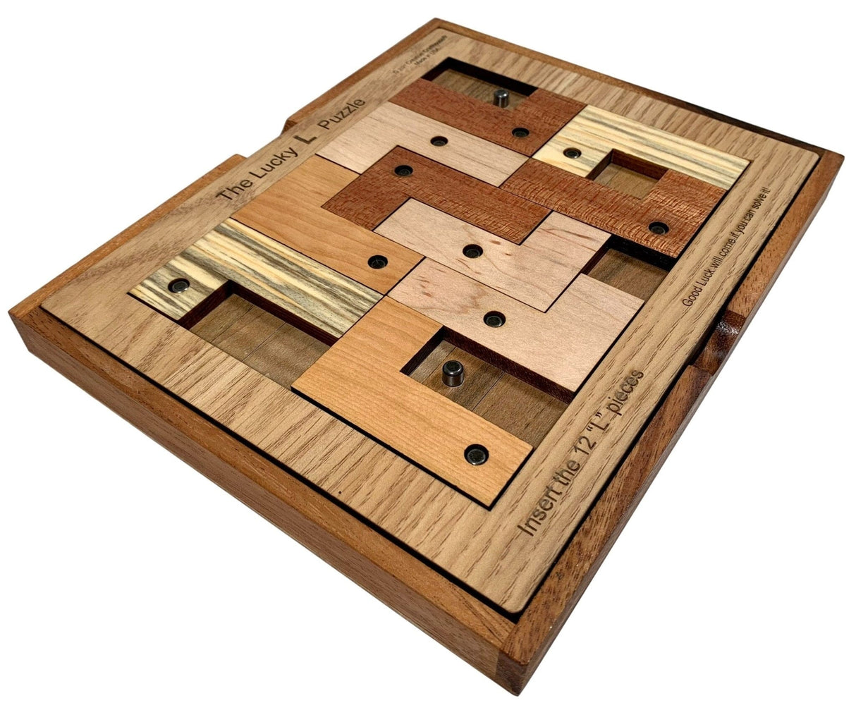 Last Minute Gift for Puzzle Lover - Lucky L Puzzle - Brain Teaser - Wooden Puzzle - Fast Shipping - Creative Crafthouse