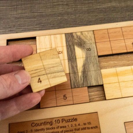 Last Minute Gift for the Grandkids - Personalizable Montessori Math Puzzle For Toddlers - The Counting 10 Wood Puzzle - Creative Crafthouse