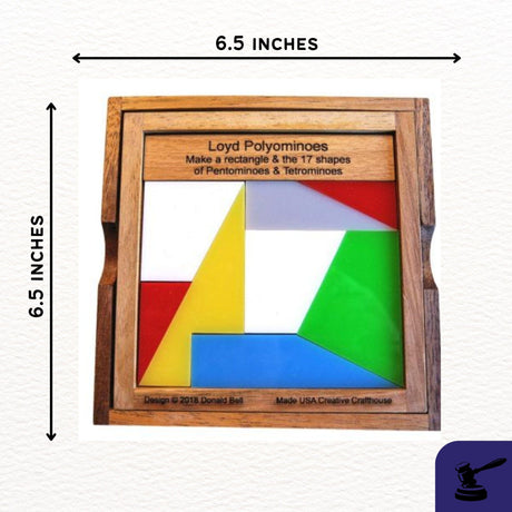 Loyd Polyominoes Brain Teaser – 2018 Puzzle Design - Eight Pieces Make the Rectangle Plus 17 Shapes - Creative Crafthouse