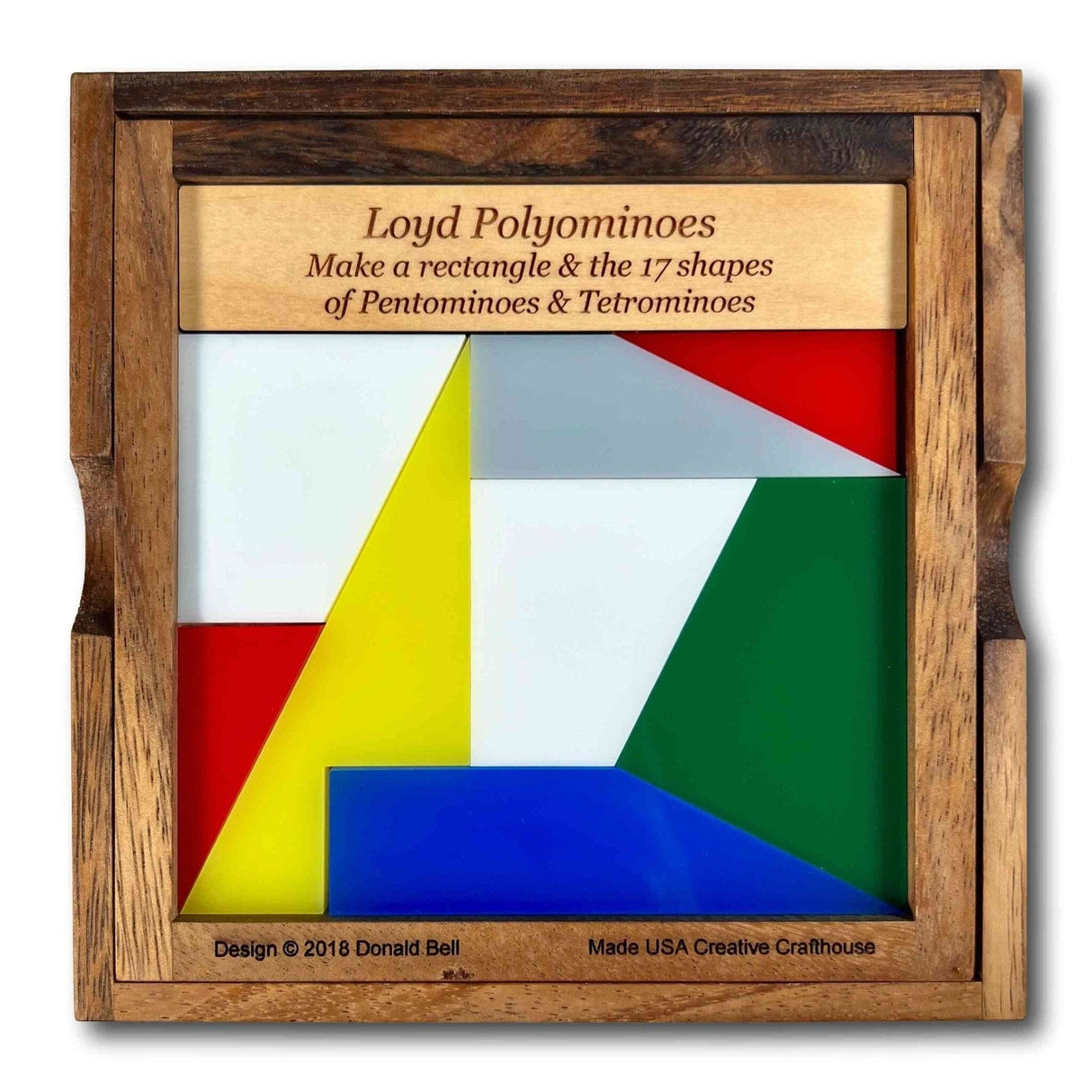 Loyd Polyominoes Brain Teaser – 2018 Puzzle Design - Eight Pieces Make the Rectangle Plus 17 Shapes - Creative Crafthouse