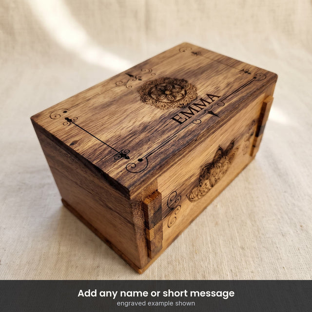 Mandala Wooden Gift Card & Money Puzzle Box | Secret Lock Box - Creative Crafthouse