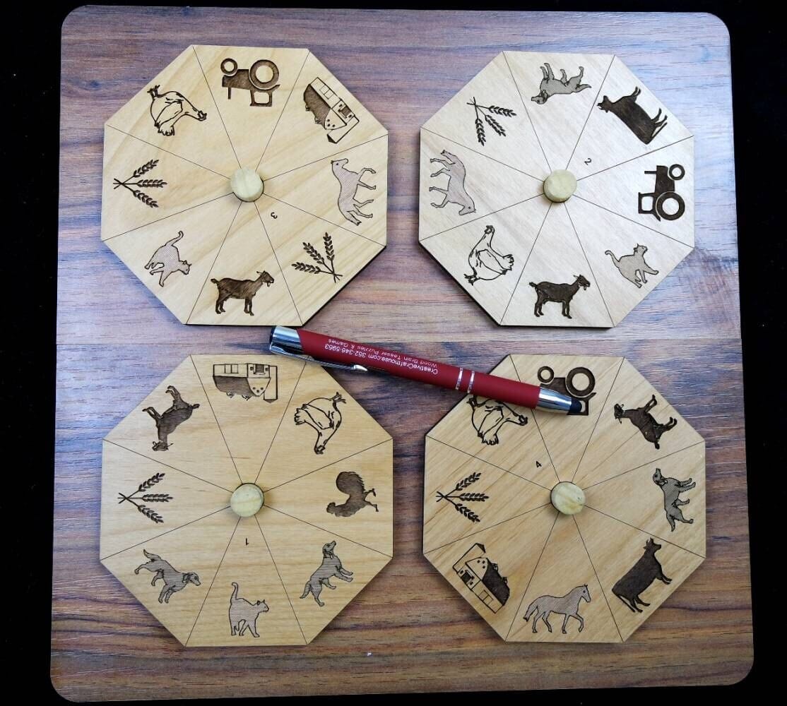 Match Four Jumbo Puzzle – Position Disks Such that All Touching Edges Match - Escape Room Game - Creative Crafthouse