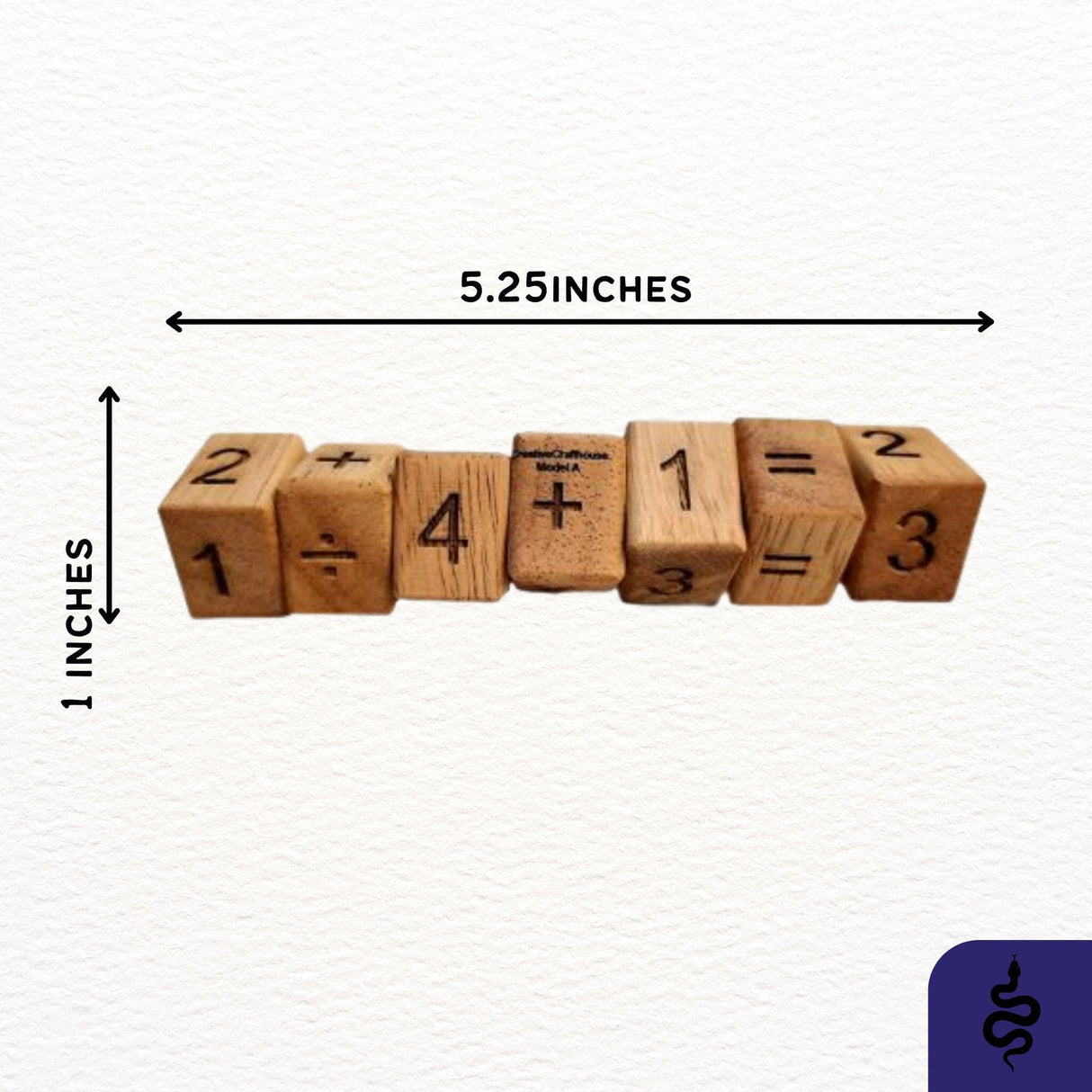 Math Snake 7 Wood Puzzle - Learn and Teach Elementary Grade Math - Gift for Kids - Gifts Under 10 Dollars - Creative Crafthouse