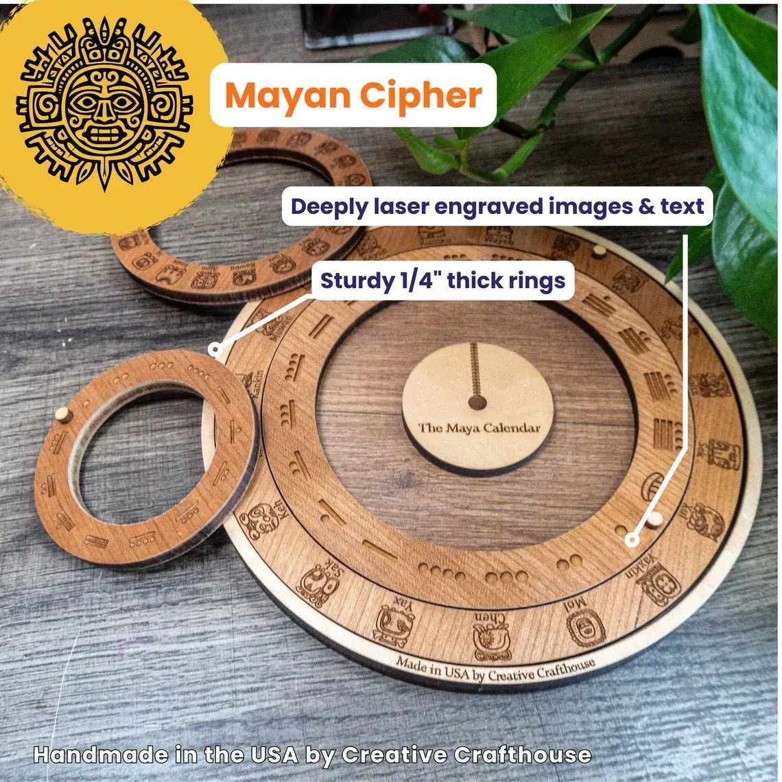 Maya Calendar Cholq'ij Edition | Interactive Wooden Calendar - Creative Crafthouse