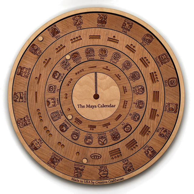 Mayan Calendar Round - Interactive Wooden Replica - Creative Crafthouse
