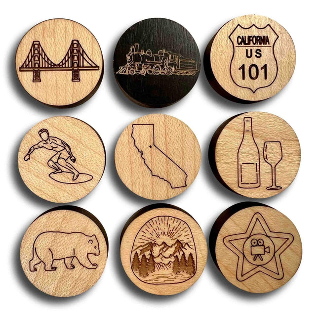 Mexican Train California Edition Hub and Tokens Wooden Domino Game - Creative Crafthouse