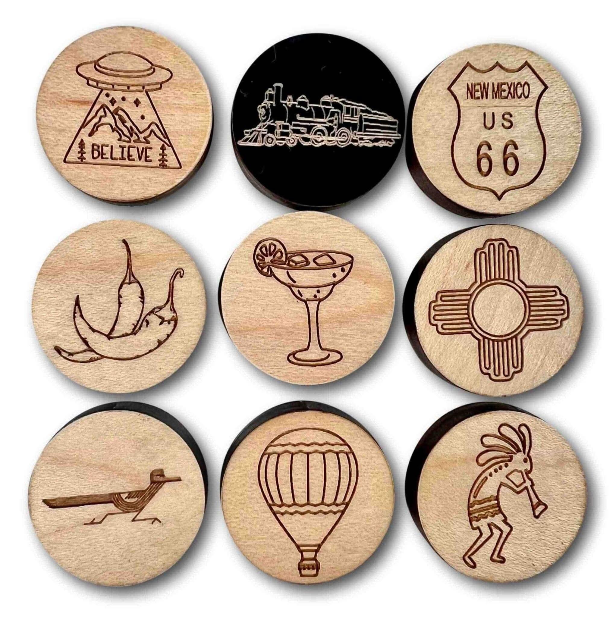 Mexican Train New Mexico Edition Hub and Tokens Wooden Domino Game