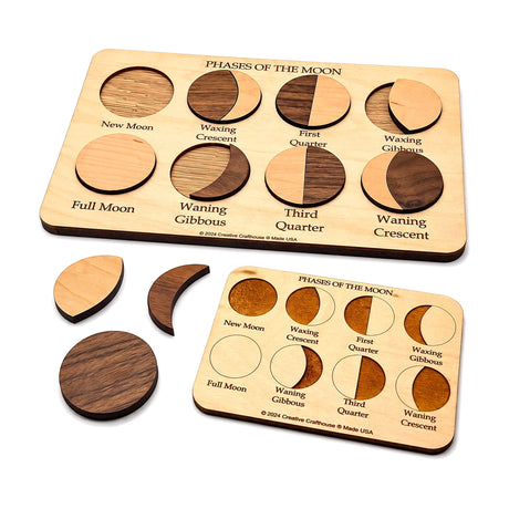 Moon Phases Puzzle | STEM Montessori Wood Toy - Creative Crafthouse