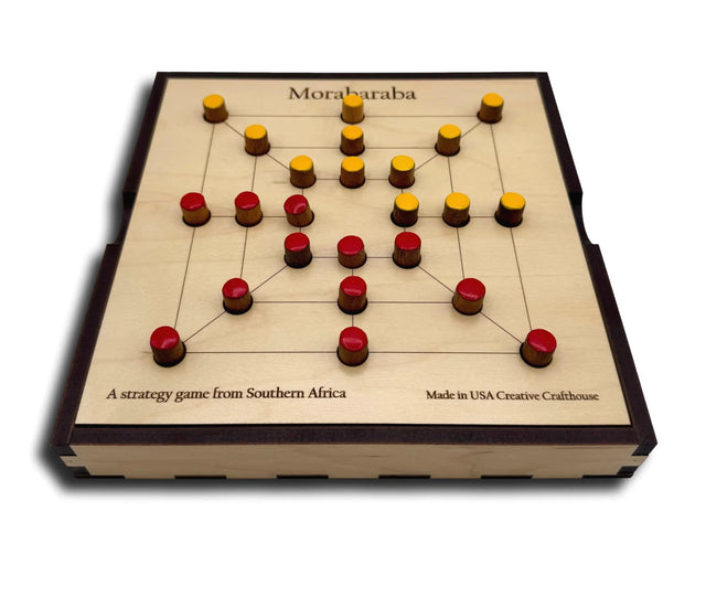 Morabaraba - Traditional African Wooden Strategy Board Game - Creative Crafthouse