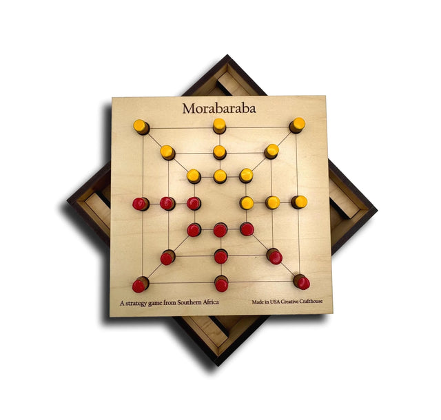 Morabaraba - Traditional African Wooden Strategy Board Game - Creative Crafthouse