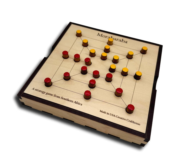 Morabaraba - Traditional African Wooden Strategy Board Game - Creative Crafthouse