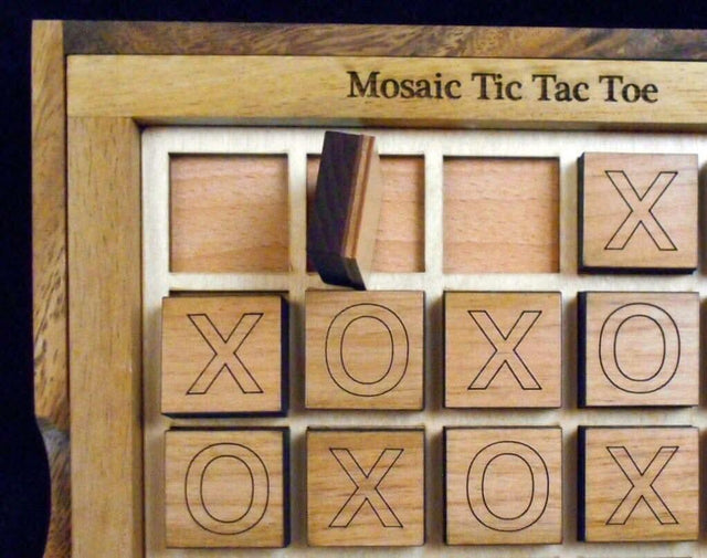 Mosaic Tic Tac Toe – Get 3 or 4 in a Row - Comes with Base, Cover and Internal Grid - Creative Crafthouse