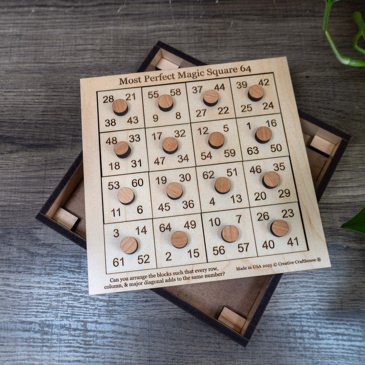 Most Perfect Square 64 Wood Puzzle | Impossible Math Brain Teaser - Creative Crafthouse
