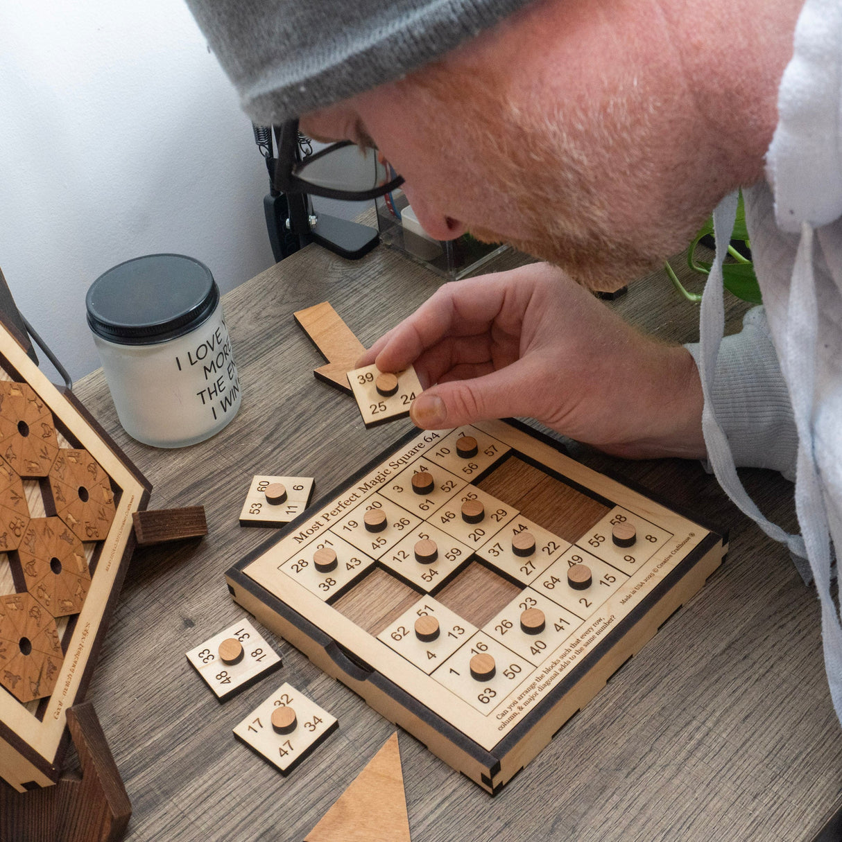 Most Perfect Square 64 Wood Puzzle | Impossible Math Brain Teaser - Creative Crafthouse