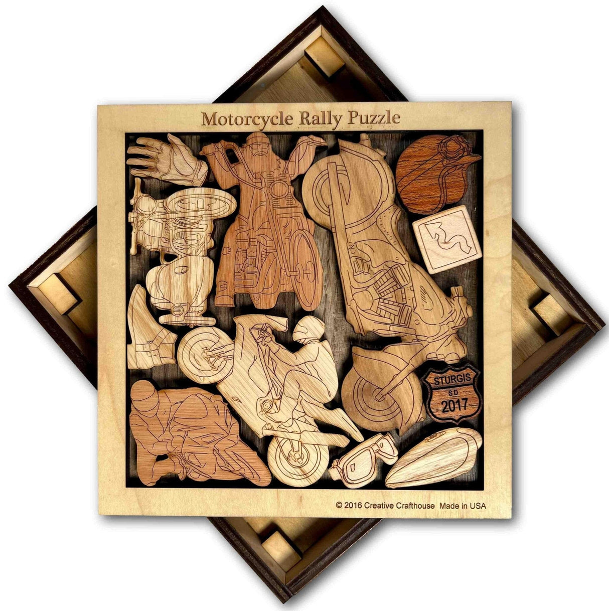 Motorcycle Rally - The Biker’s Brain Teaser Puzzle - artistic and challenging - can be personalized - Creative Crafthouse