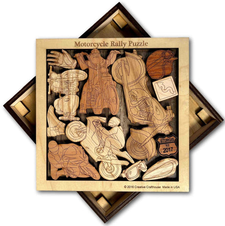 Motorcycle Rally - The Biker’s Brain Teaser Puzzle - artistic and challenging - can be personalized - Creative Crafthouse