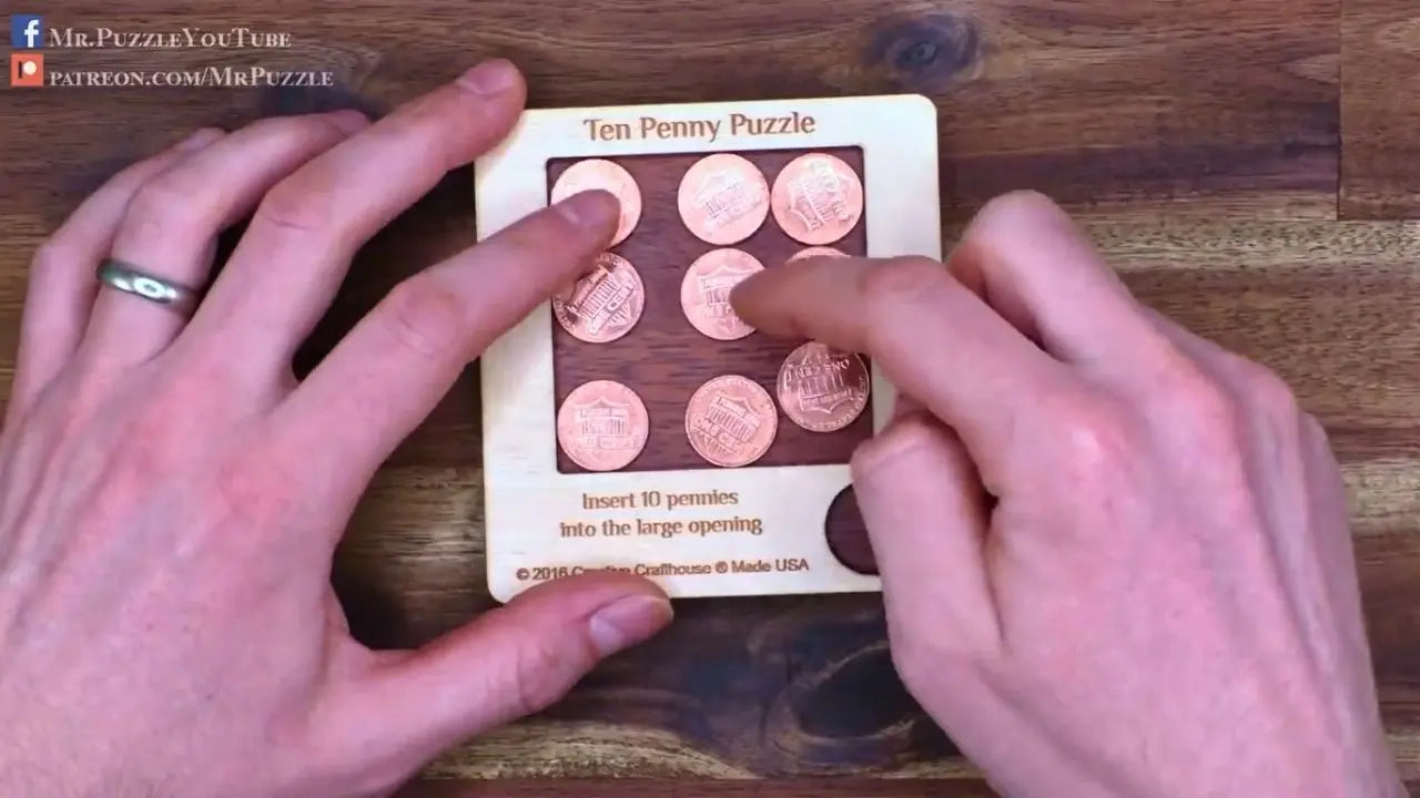Thumbnail for Mr. Puzzle video where he reviews and solves the 10 Penny Puzzle.