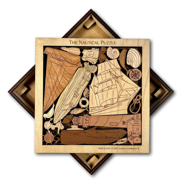 Nautical Challenge Puzzle - Boaters Beware - artistic and challenging - can be personalized - Creative Crafthouse