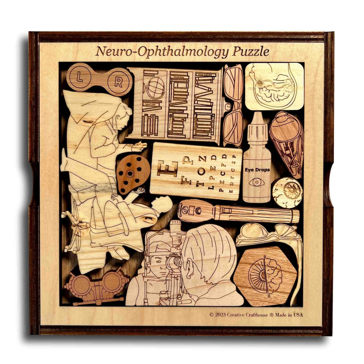 Neuro - Ophthalmology Gifts - Personalize Your Puzzle with a Laser Engraved Name and Message - New Age Modern Wooden Puzzle Decor - Creative Crafthouse