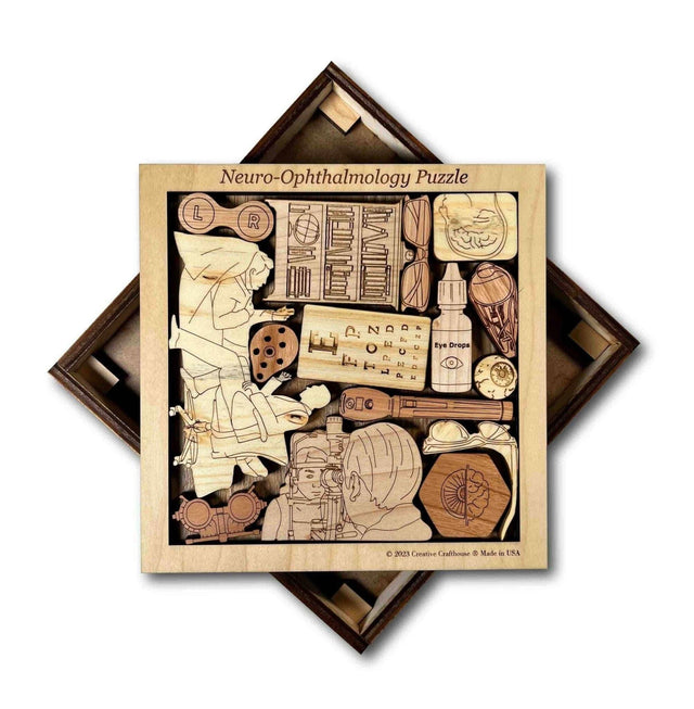 Neuro - Ophthalmology Gifts - Personalize Your Puzzle with a Laser Engraved Name and Message - New Age Modern Wooden Puzzle Decor - Creative Crafthouse