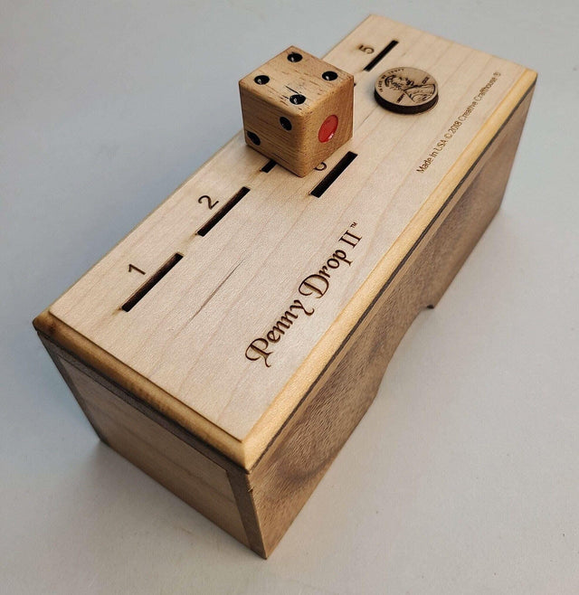 NEW Penny Drop II Game - Maple Top With Hardwood Box - Family Game or bar game - Creative Crafthouse