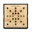 Nine Men's Morris (Mills) wooden two-player strategy board game by Creative Crafthouse, shown on a white background