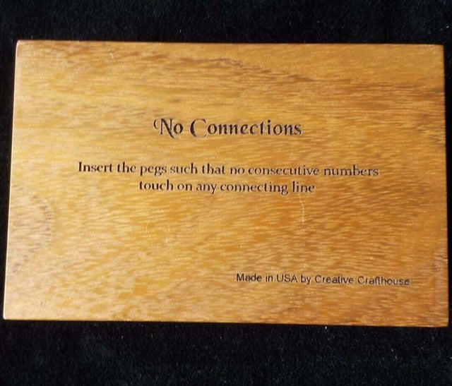 No Connection wood brain teaser puzzle - unique design from Martin Gardner book - looks easy but NOT - Creative Crafthouse