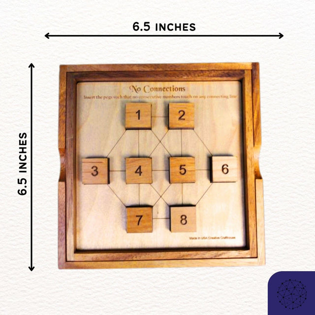 No Connection Wood Logic Puzzle - Intermediate Difficulty - Level 6 out of 10 - Creative Crafthouse