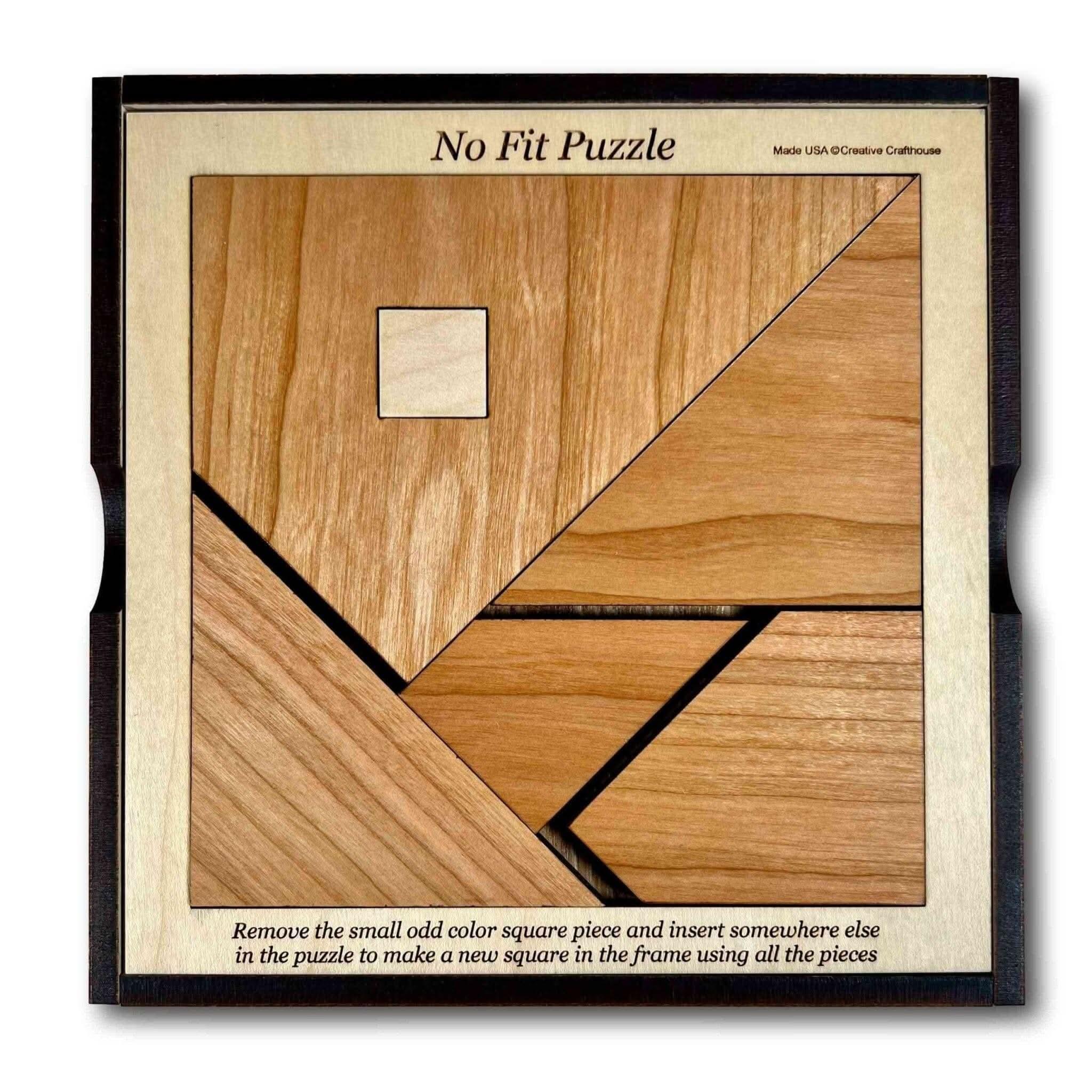 No Fit Puzzle – Ingenious Wooden Brain Teaser​ – Creative Crafthouse