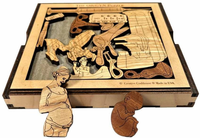 OB/GYN Wooden Packing Puzzle | Medical Brain Teaser - Creative Crafthouse