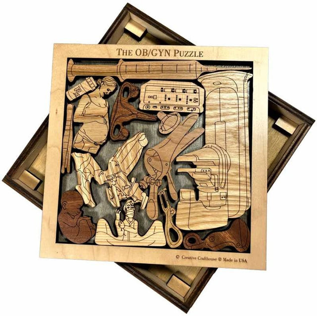 OB/GYN Wooden Packing Puzzle | Medical Brain Teaser - Creative Crafthouse