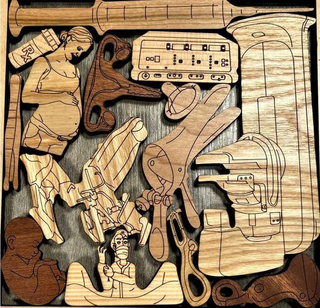 OB/GYN Wooden Packing Puzzle | Medical Brain Teaser - Creative Crafthouse