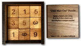 Odd Man Out wood brain teaser puzzle - in wood box - unique logic puzzle - Creative Crafthouse