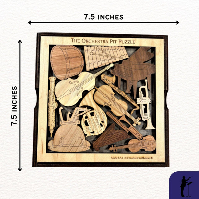 Orchestra Pit Wood Puzzle - Brain Teaser for Music Lovers - Artistic and Beautiful Gift for Musicians - Creative Crafthouse