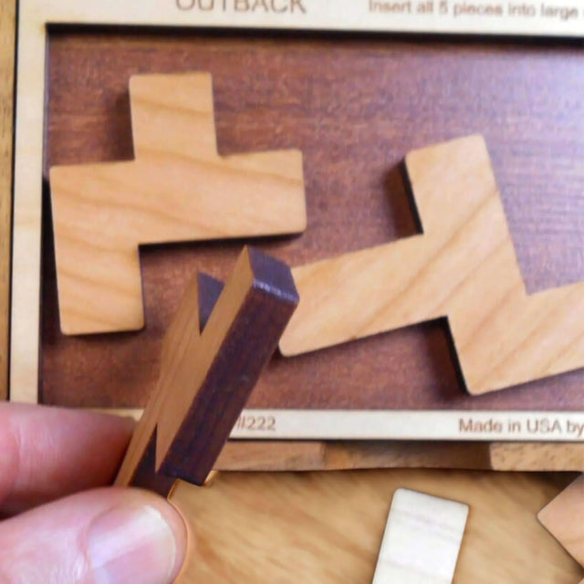 Outback Puzzle | Difficult 5 Piece Wooden Brain Teaser - Creative Crafthouse